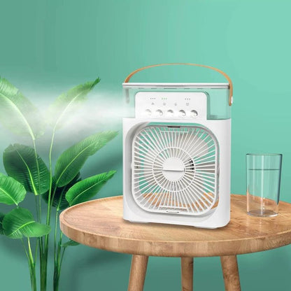 Portable Air Cooler Fan with Mist Humidifier – USB Rechargeable Mini Cooling Fan