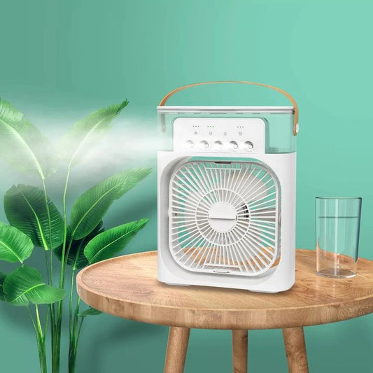 Portable Air Cooler Fan with Mist Humidifier – USB Rechargeable Mini Cooling Fan