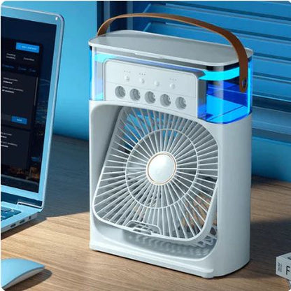 Portable Air Cooler Fan with Mist Humidifier – USB Rechargeable Mini Cooling Fan